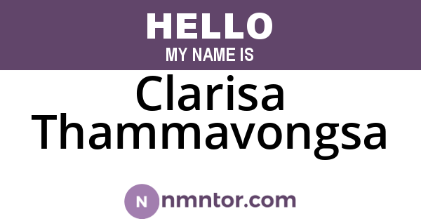 Clarisa Thammavongsa