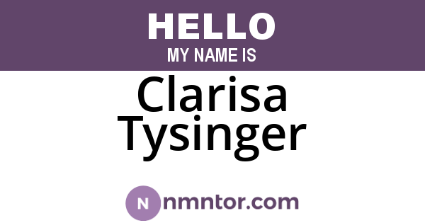 Clarisa Tysinger