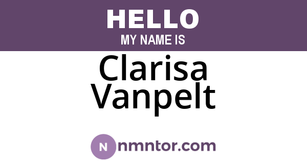 Clarisa Vanpelt