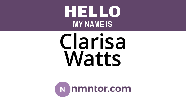 Clarisa Watts