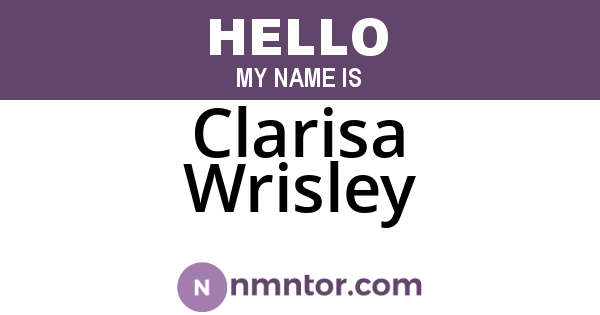 Clarisa Wrisley