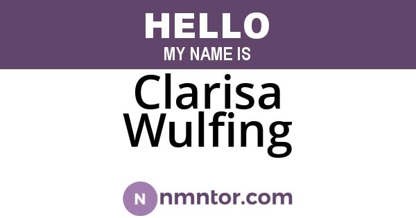 Clarisa Wulfing