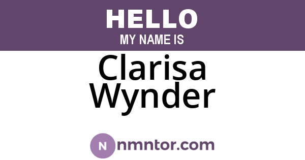 Clarisa Wynder