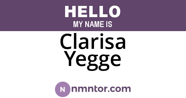 Clarisa Yegge