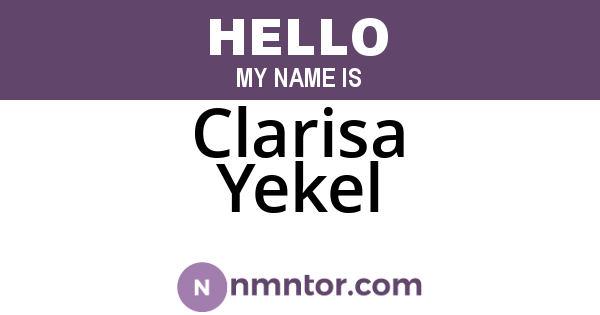 Clarisa Yekel