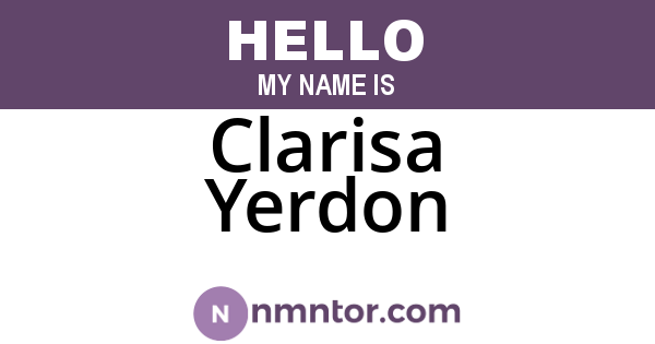Clarisa Yerdon