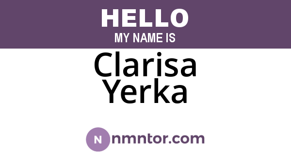 Clarisa Yerka
