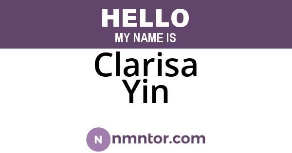 Clarisa Yin