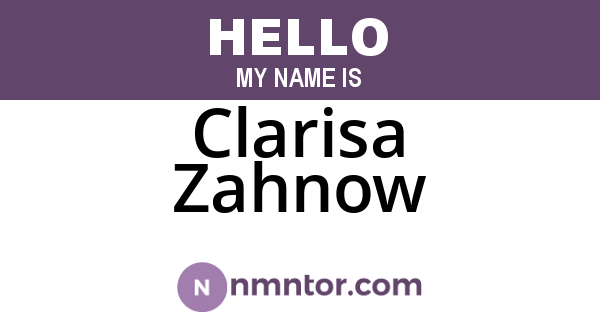 Clarisa Zahnow