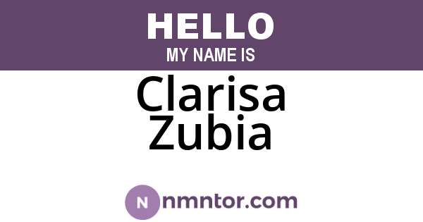 Clarisa Zubia