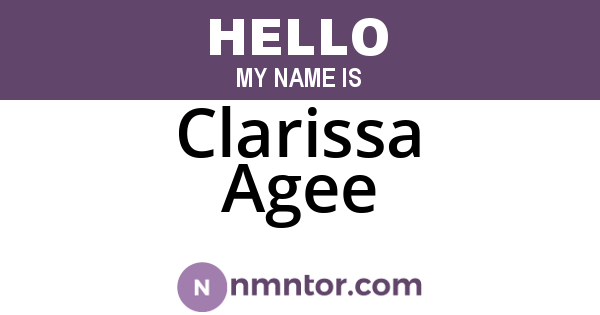 Clarissa Agee