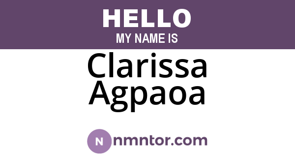 Clarissa Agpaoa