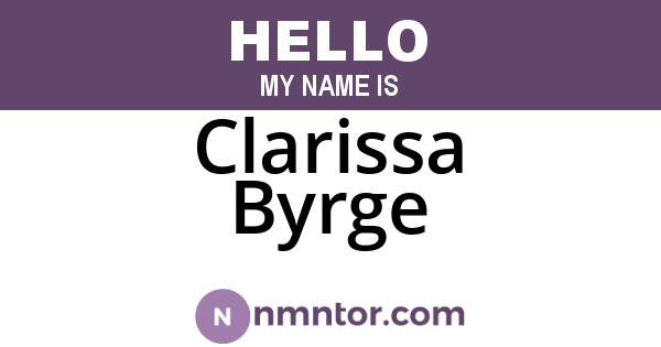 Clarissa Byrge