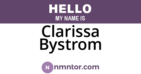 Clarissa Bystrom