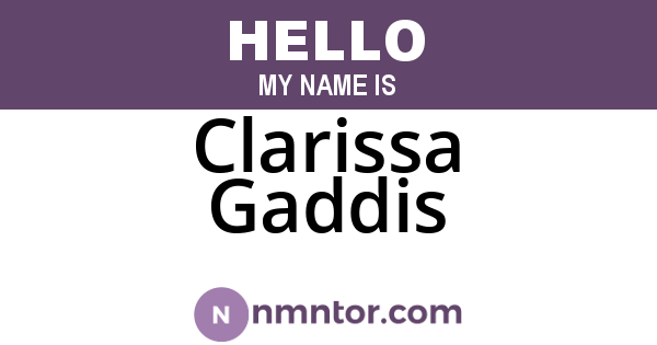 Clarissa Gaddis