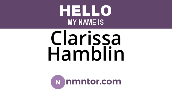 Clarissa Hamblin