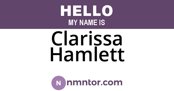 Clarissa Hamlett