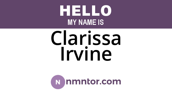 Clarissa Irvine