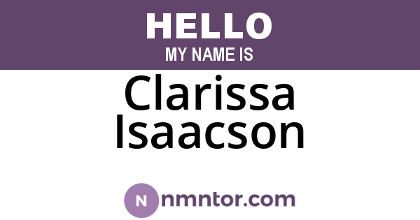 Clarissa Isaacson
