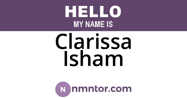 Clarissa Isham