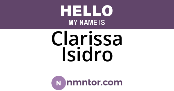 Clarissa Isidro
