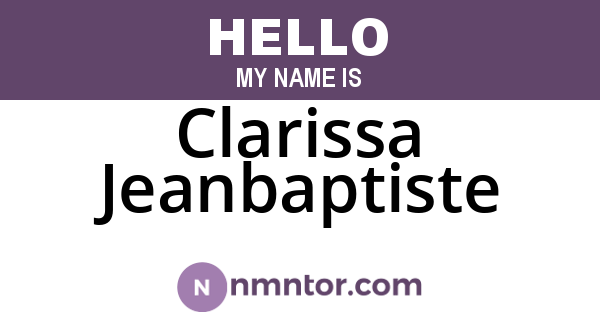 Clarissa Jeanbaptiste
