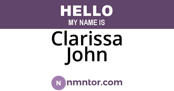 Clarissa John