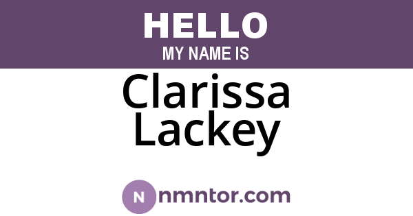 Clarissa Lackey