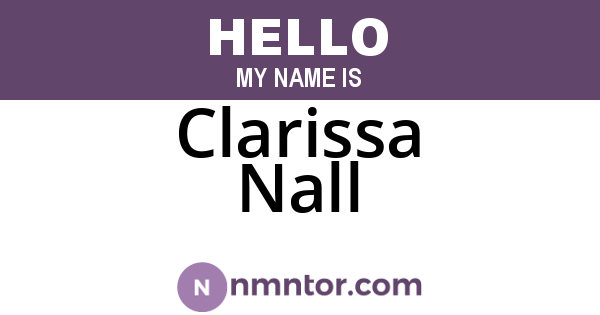 Clarissa Nall