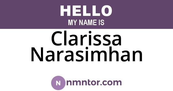 Clarissa Narasimhan