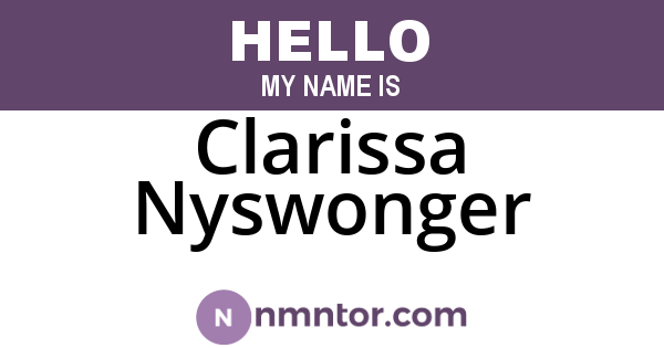 Clarissa Nyswonger