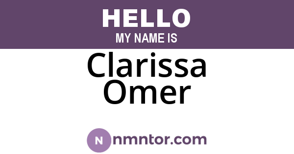 Clarissa Omer