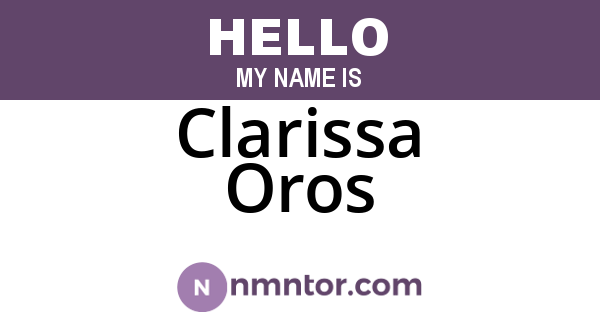 Clarissa Oros
