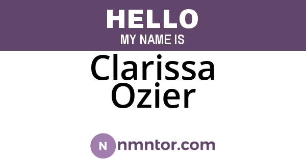 Clarissa Ozier