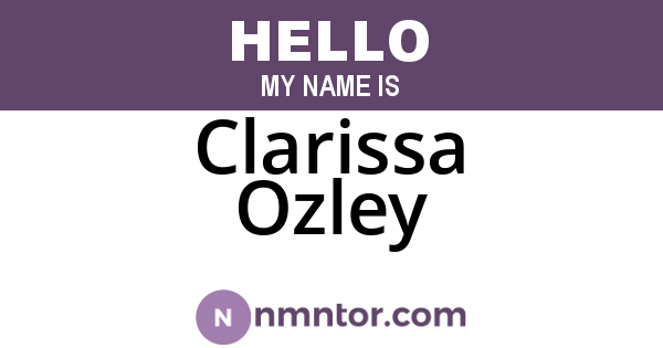 Clarissa Ozley