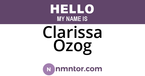 Clarissa Ozog