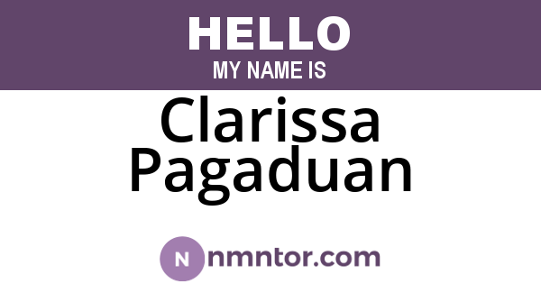 Clarissa Pagaduan