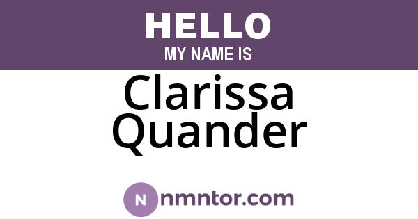 Clarissa Quander
