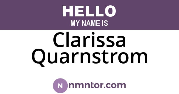 Clarissa Quarnstrom