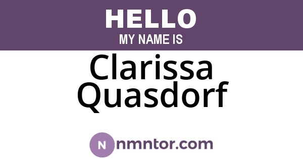 Clarissa Quasdorf