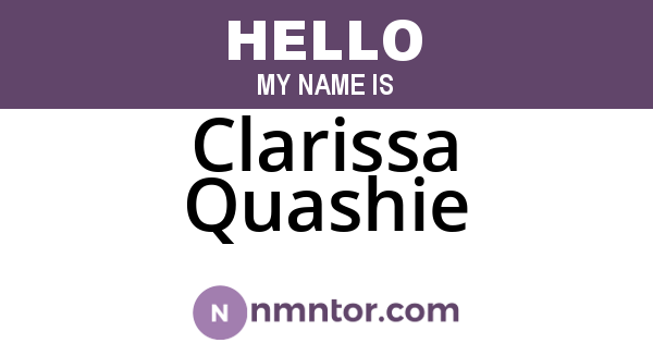 Clarissa Quashie
