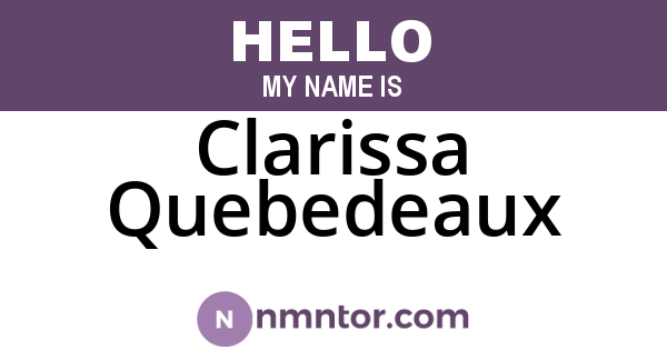 Clarissa Quebedeaux
