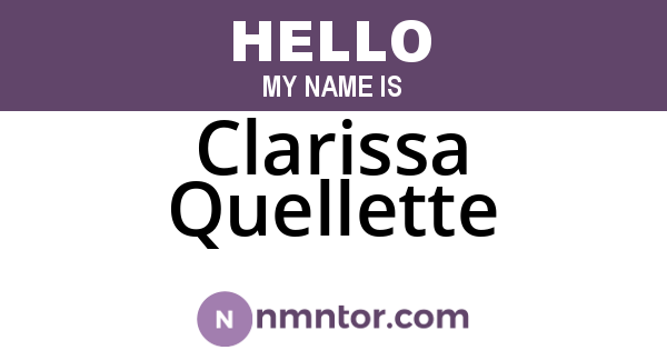 Clarissa Quellette