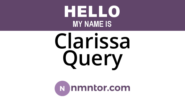 Clarissa Query