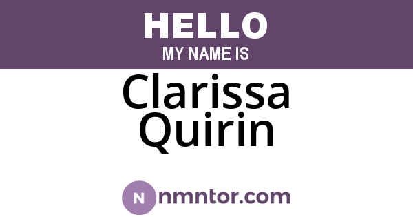 Clarissa Quirin