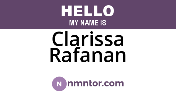 Clarissa Rafanan