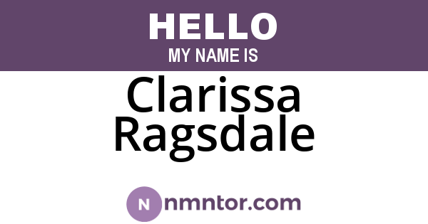 Clarissa Ragsdale