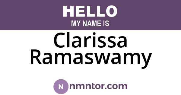 Clarissa Ramaswamy