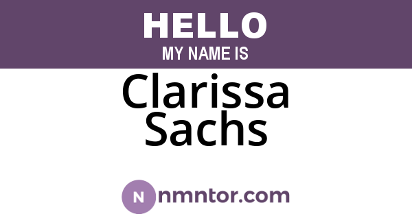 Clarissa Sachs