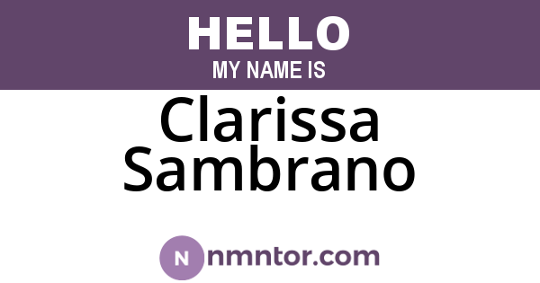 Clarissa Sambrano